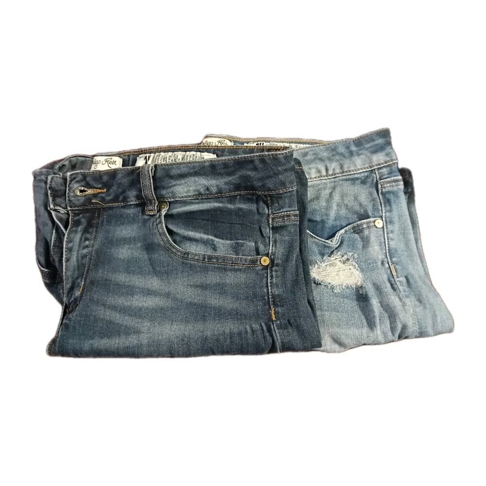 Lot Of Two Indigo Rein Shorts Sz. 14 Light Pair Distressed